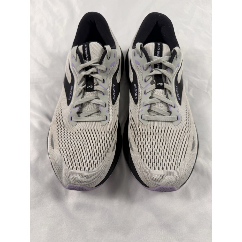 Brooks Adrenaline GTS 23 Mens 11 B Gray Purple Running Shoes 1203811B039